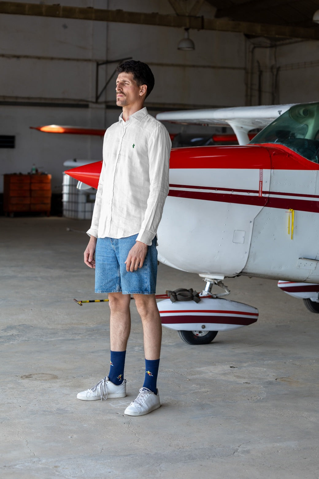 Spikey Lee | Linen Button Shirt | White