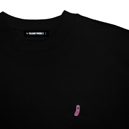 Flip Phone | Cropped Sweatshirt | Black