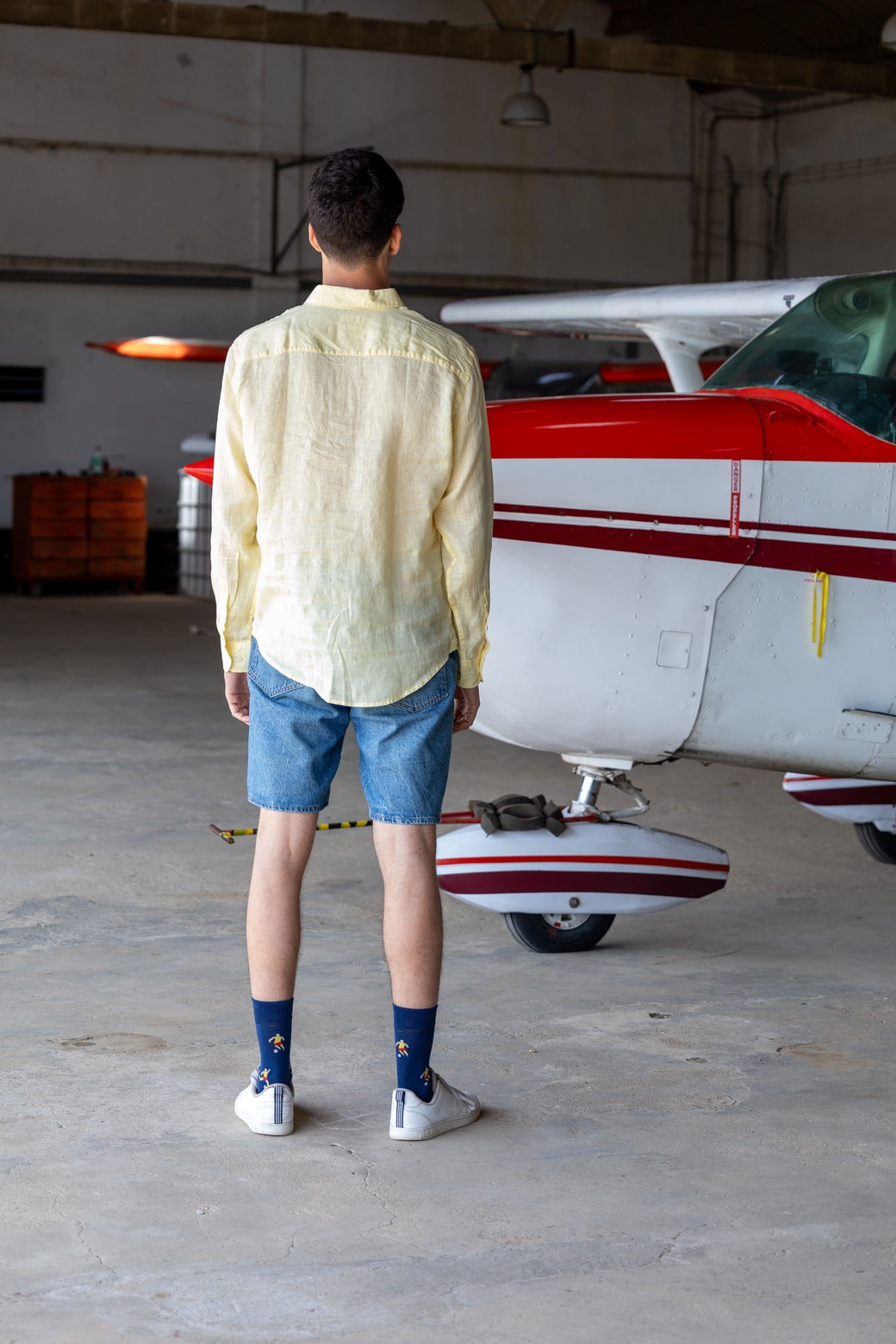 Palm Tree | Linen Button Shirt | Beach Yellow