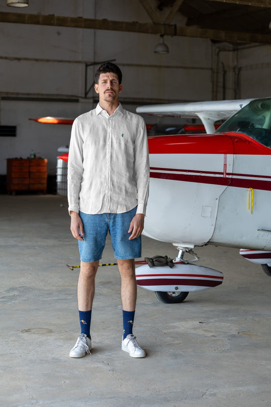 Spikey Lee | Linen Button Shirt | White