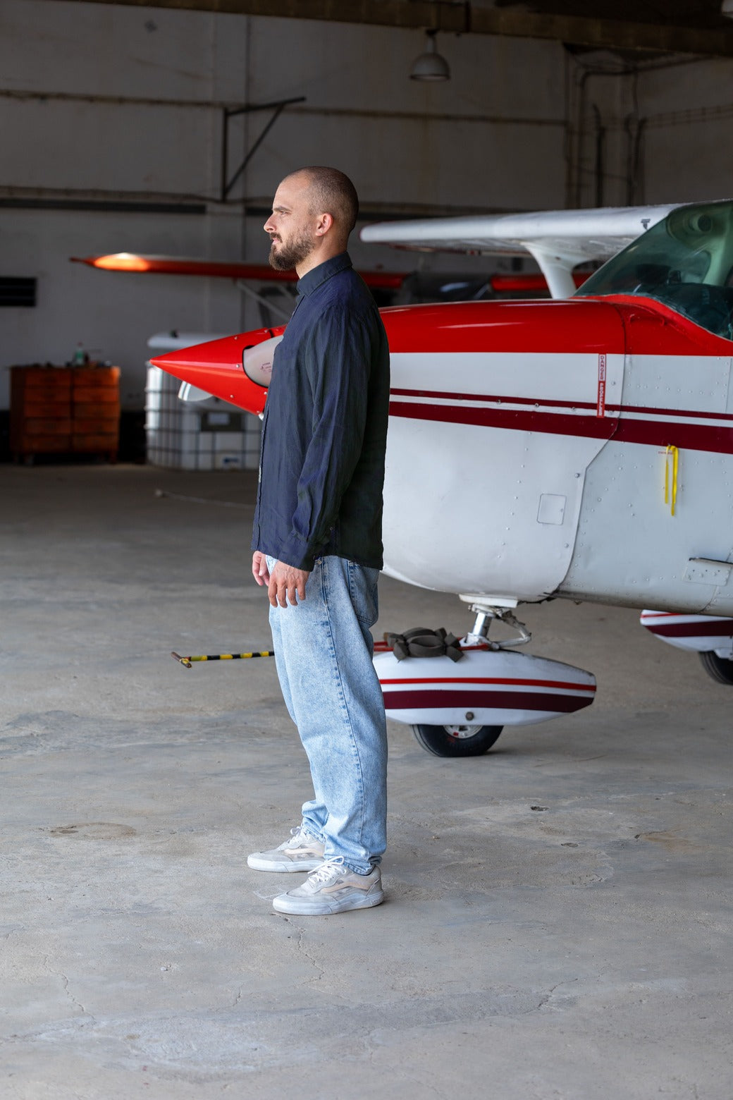 Red Hot | Linen Button Shirt | Navy