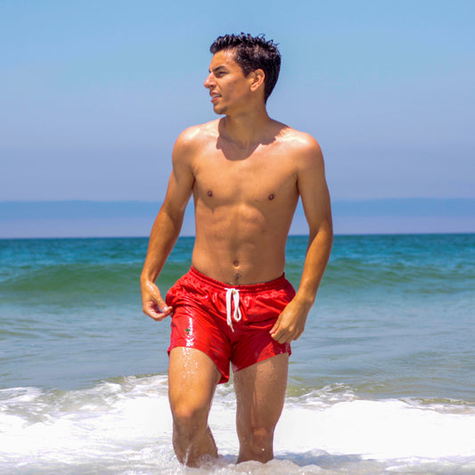Palm Tree | Beach Shorts | Beach Red